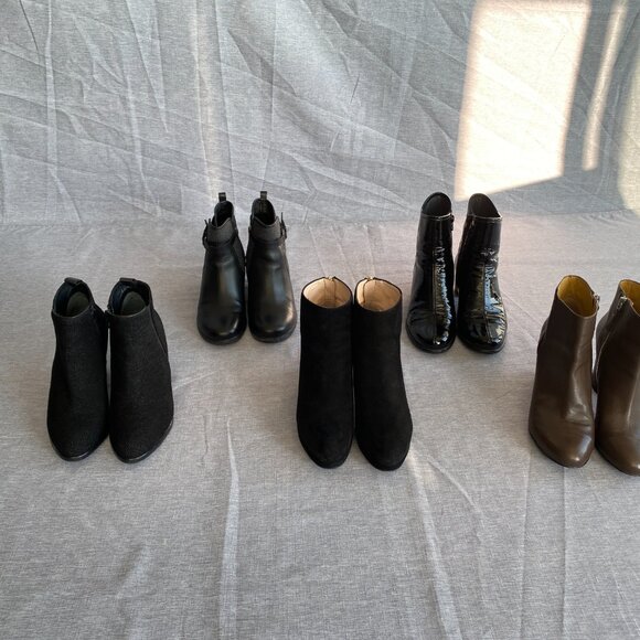 Nine West Leather Side Zip Block Heel Booties - Picture 14 of 17